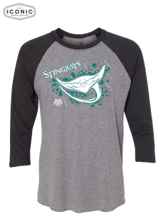 Stingrays - Unisex Triblend Three-Quarter Sleeve Raglan