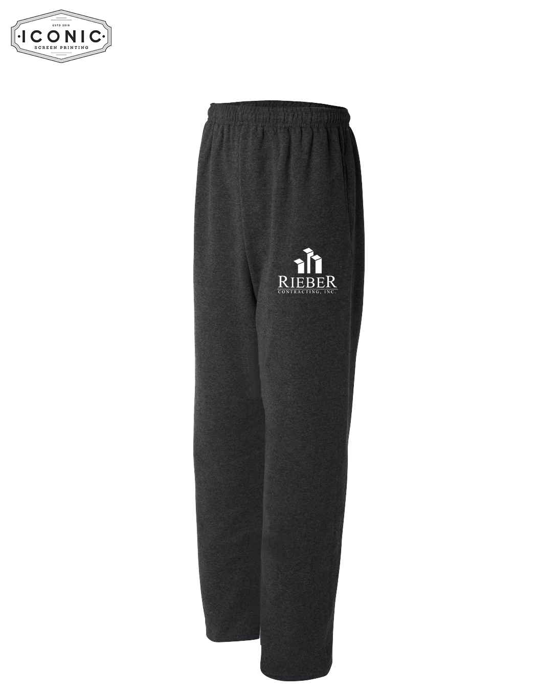 Rieber Contracting - NuBlend Open Bottom Sweatpants with Pockets - Embroidery