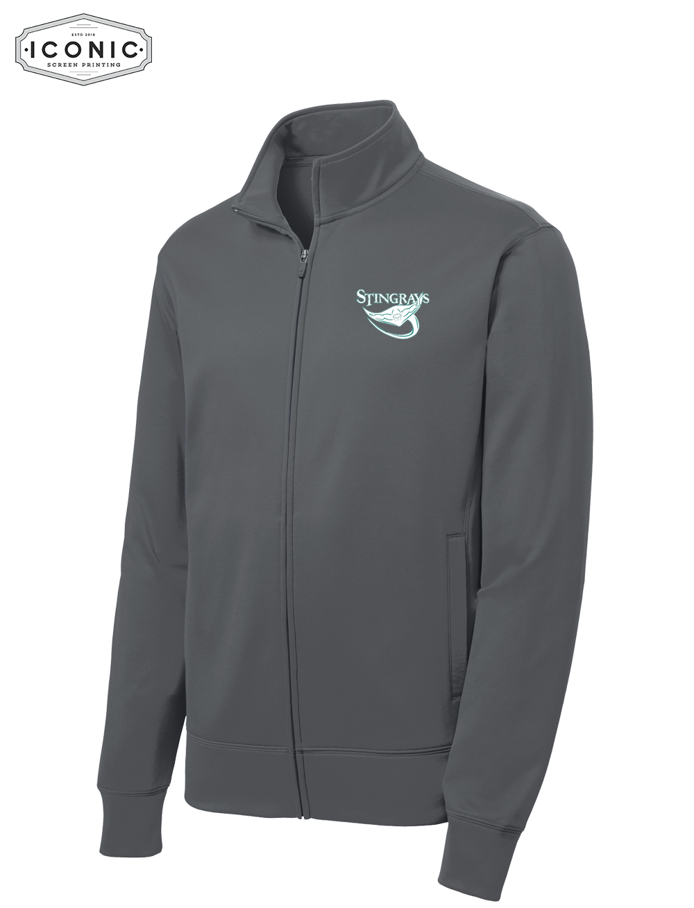 Stingrays Warmups - Sport-Wick Fleece Full-Zip Jacket