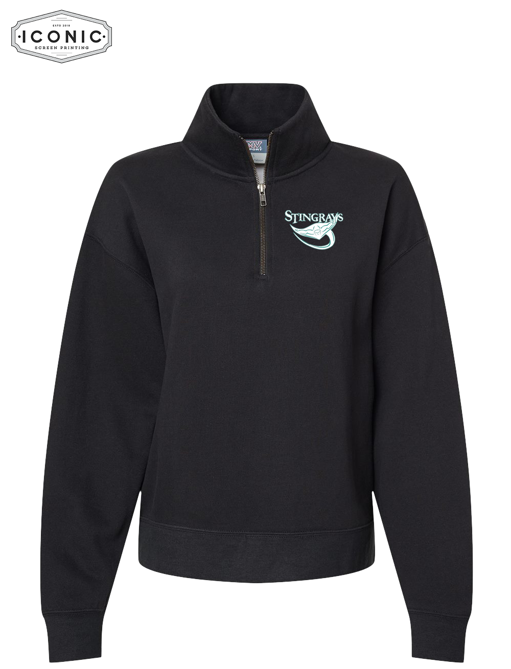 Stingrays - Women's Sueded Fleece Quarter-Zip Sweatshirt