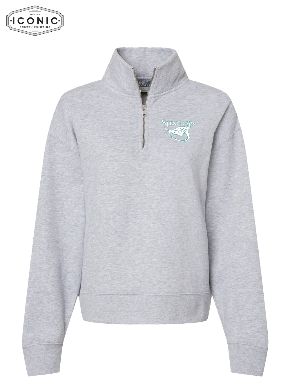 Stingrays - Women's Sueded Fleece Quarter-Zip Sweatshirt