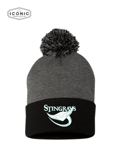 Stingrays - Pom-Pom 12" Knit Beanie
